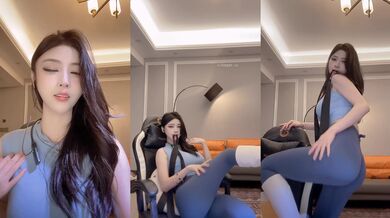 ⭐【快手】希希酱紫 6 快手第一美臀 凹凸户型 半透紧身裤 (14)